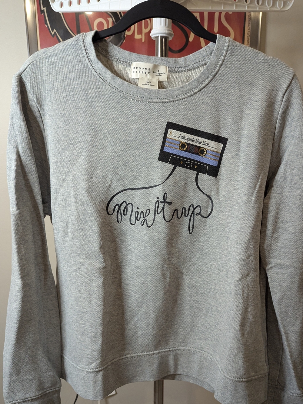 $35 Kate Spade Broome Street Women's M - "Mix It Up" Cassette Sweatshirt EUC